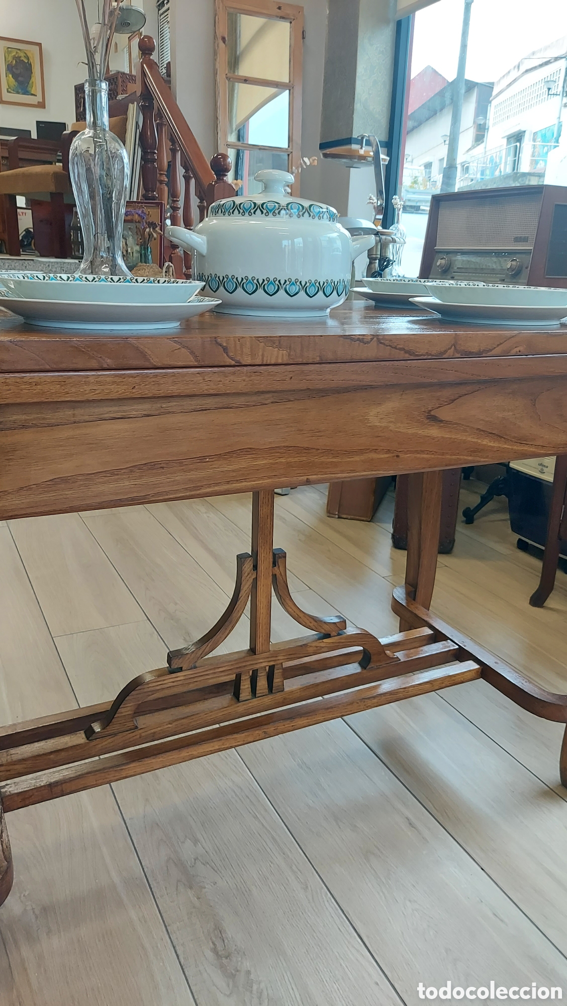 Antig&uuml;edades: Mesa de madera de casta&ntilde;o circa 1940 - Foto 11