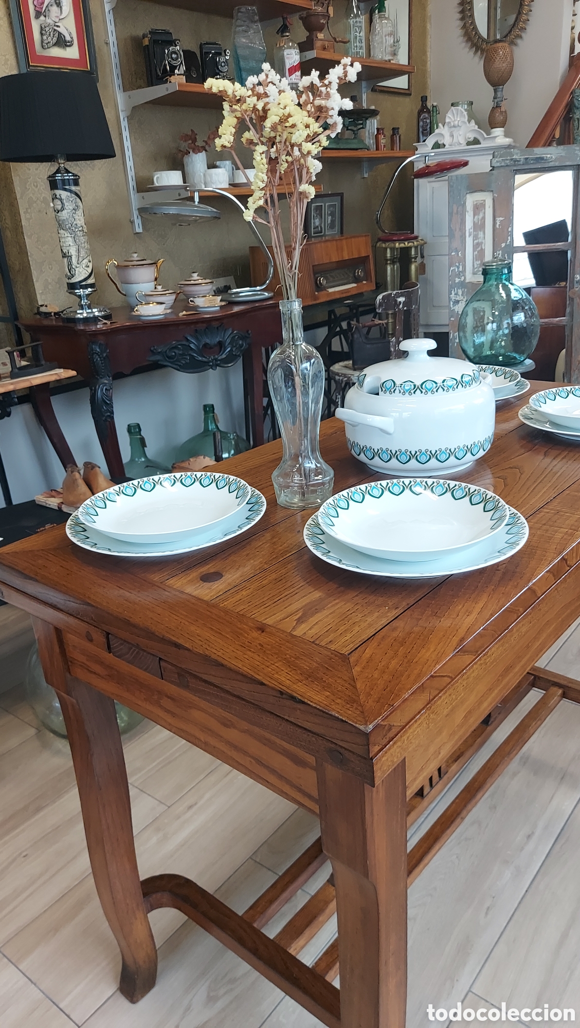 Antig&uuml;edades: Mesa de madera de casta&ntilde;o circa 1940 - Foto 12