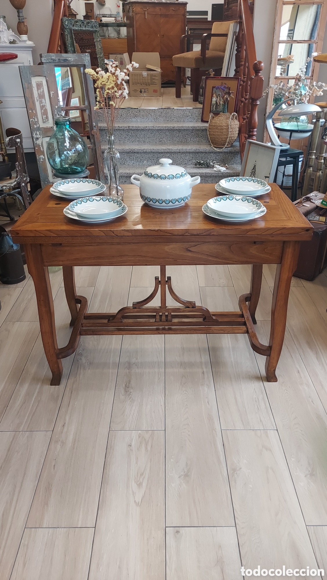 Antig&uuml;edades: Mesa de madera de casta&ntilde;o circa 1940 - Foto 13