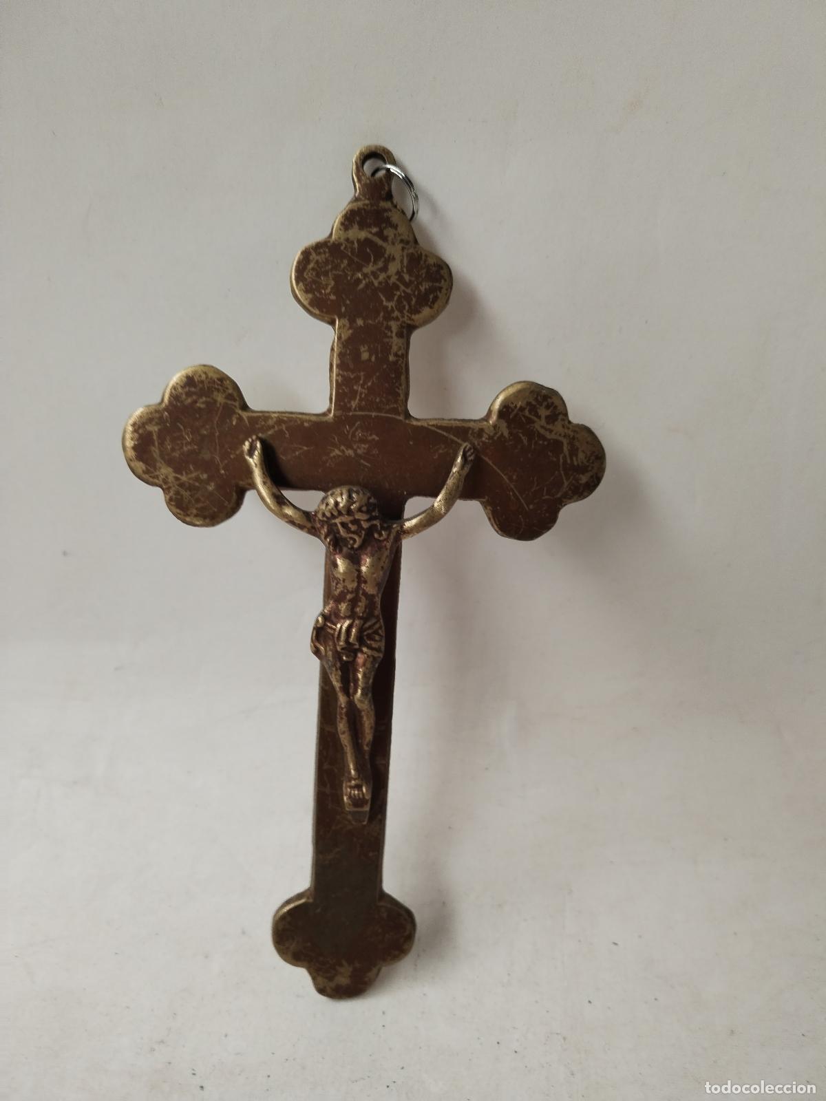 Antig&uuml;edades: cristo en cruz en bronce - c173 - Foto 2