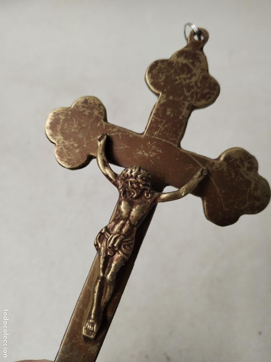 Antig&uuml;edades: cristo en cruz en bronce - c173 - Foto 4