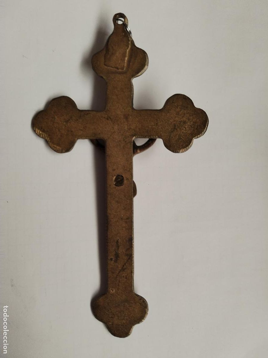 Antig&uuml;edades: cristo en cruz en bronce - c173 - Foto 5