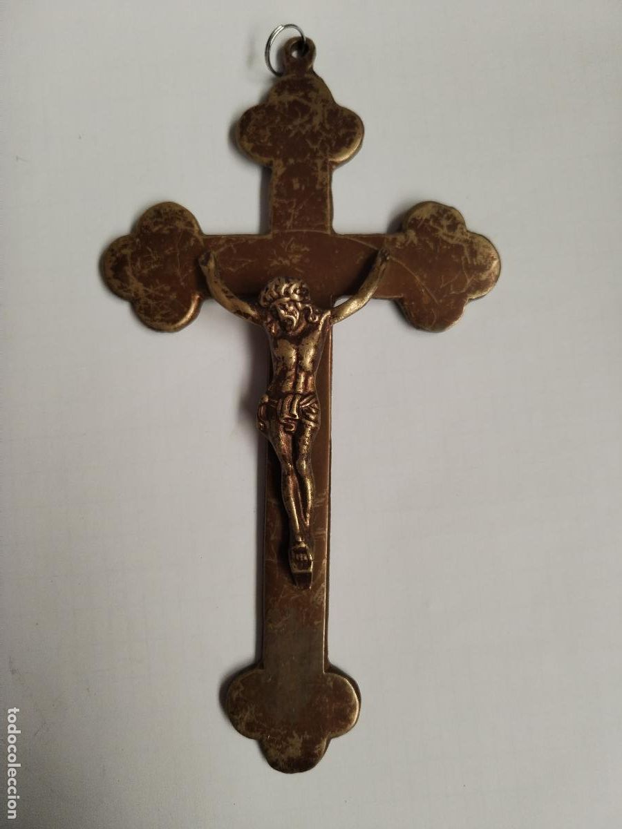 Antig&uuml;edades: cristo en cruz en bronce - c173 - Foto 6
