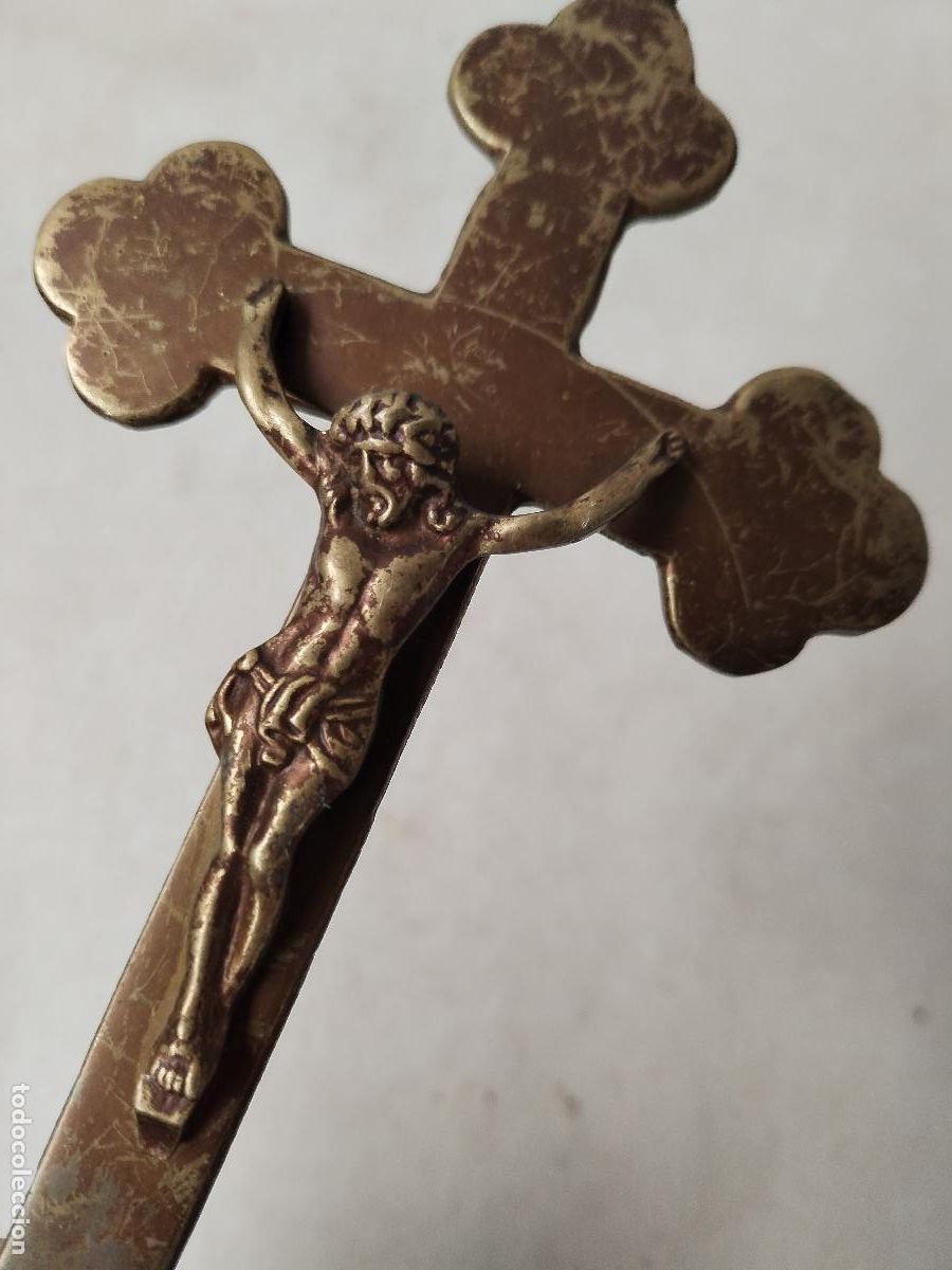 Antig&uuml;edades: cristo en cruz en bronce - c173 - Foto 7