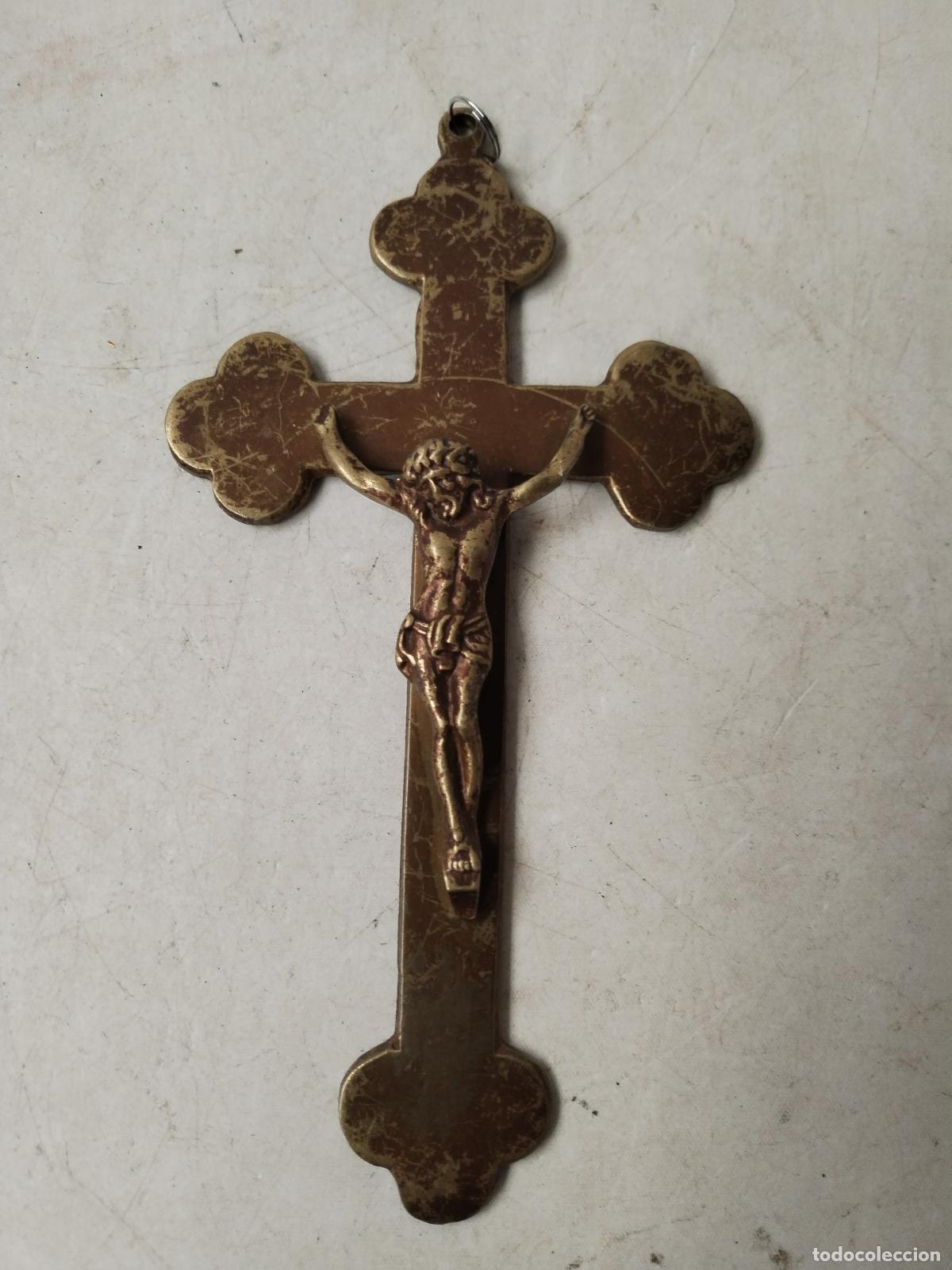 Antig&uuml;edades: cristo en cruz en bronce - c173 - Foto 1