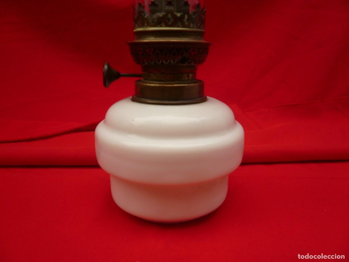 Antig&uuml;edades: ANTIGUO QUINQU&Eacute; DE OPALINA BLANCA. FRANCIA - Foto 20