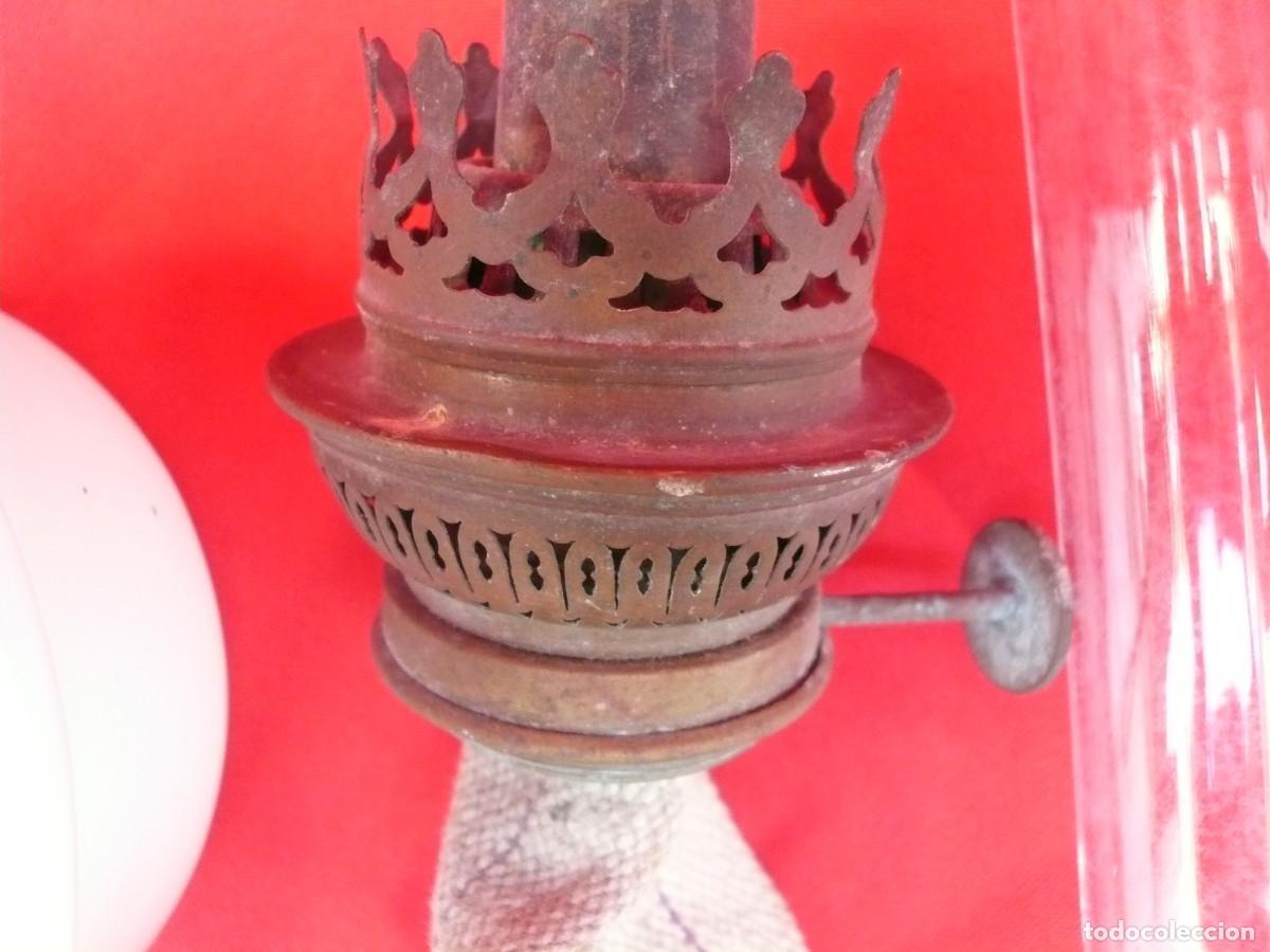 Antig&uuml;edades: ANTIGUO QUINQU&Eacute; DE OPALINA BLANCA. FRANCIA - Foto 11