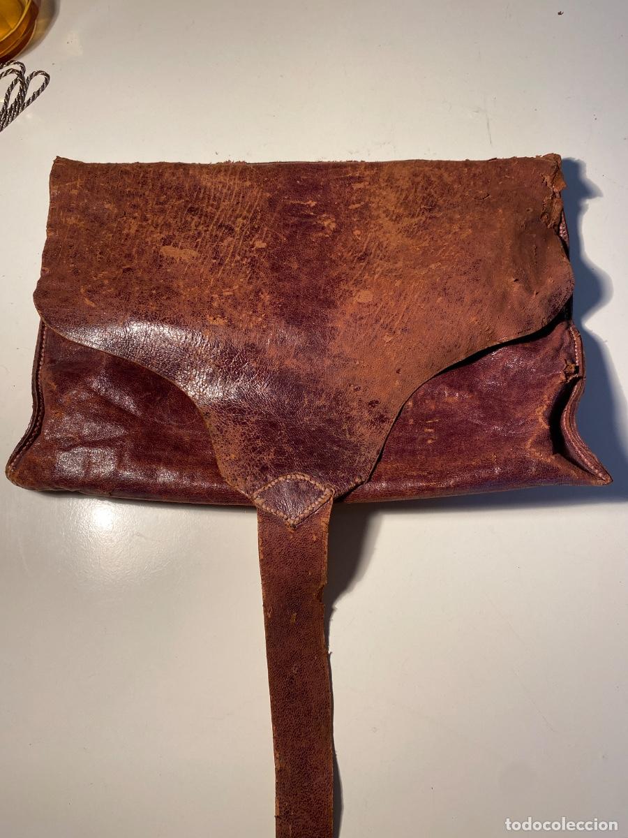 Antig&uuml;edades: Bolsa de cuero para documentos, S-XIX - Foto 4