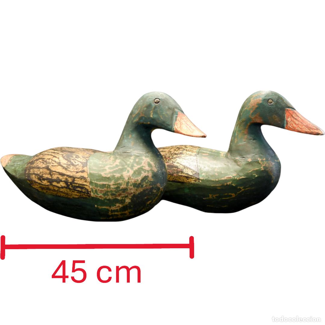 Antig&uuml;edades: Patos decorativos de madera grandes (45 cm)