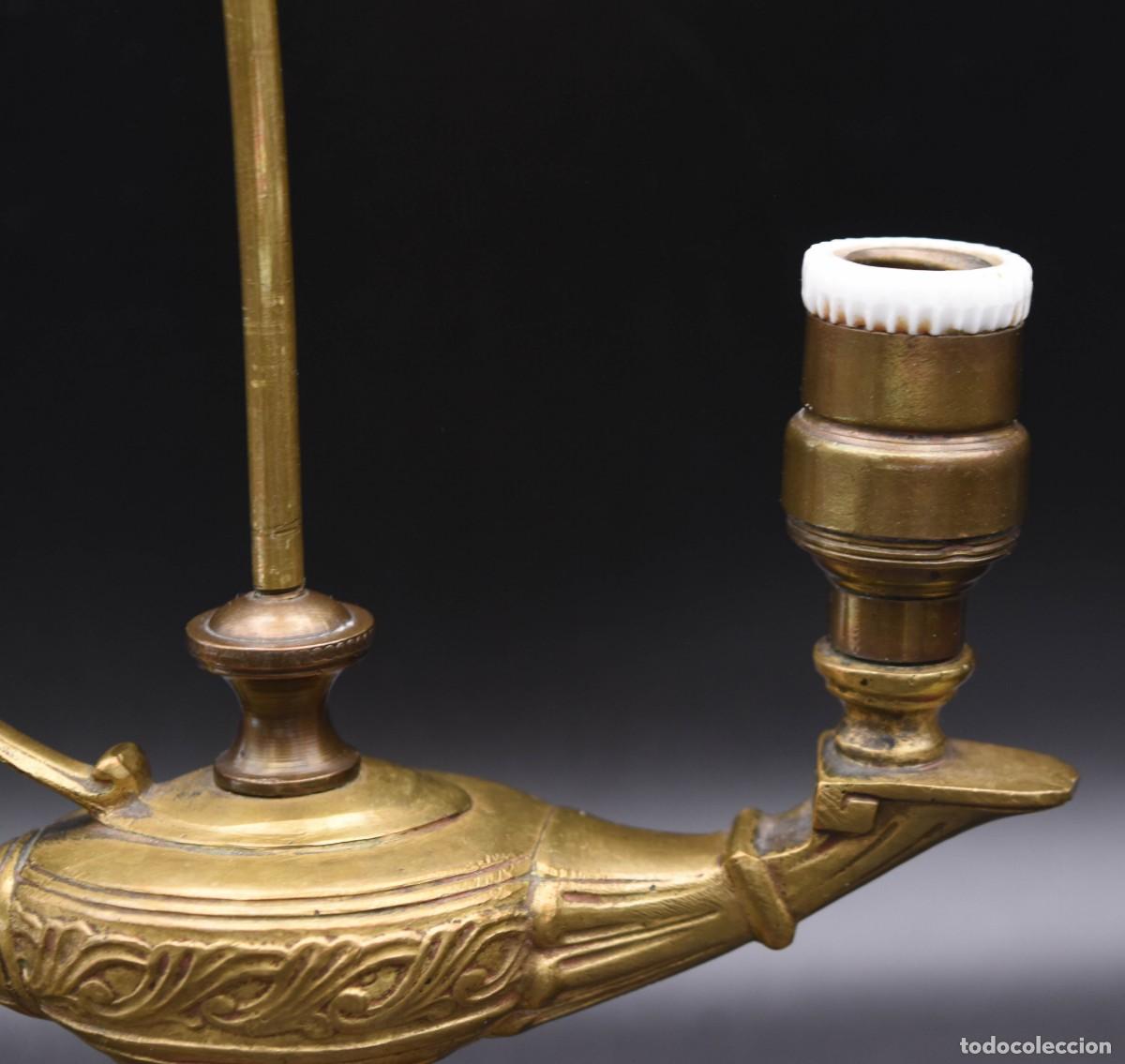 Antig&uuml;edades: L&aacute;mpara aladina realizada de bronce - Foto 5