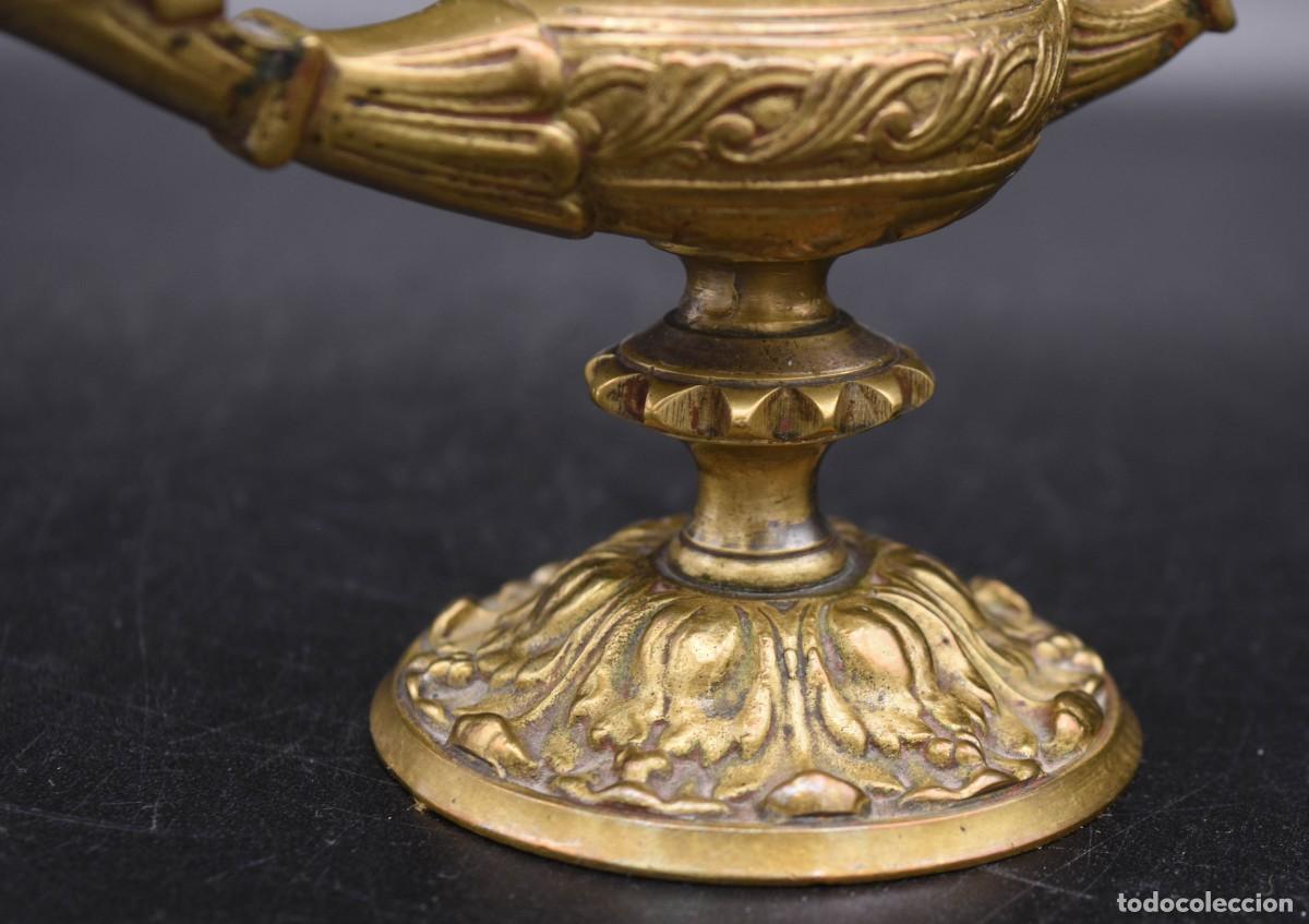 Antig&uuml;edades: L&aacute;mpara aladina realizada de bronce - Foto 7