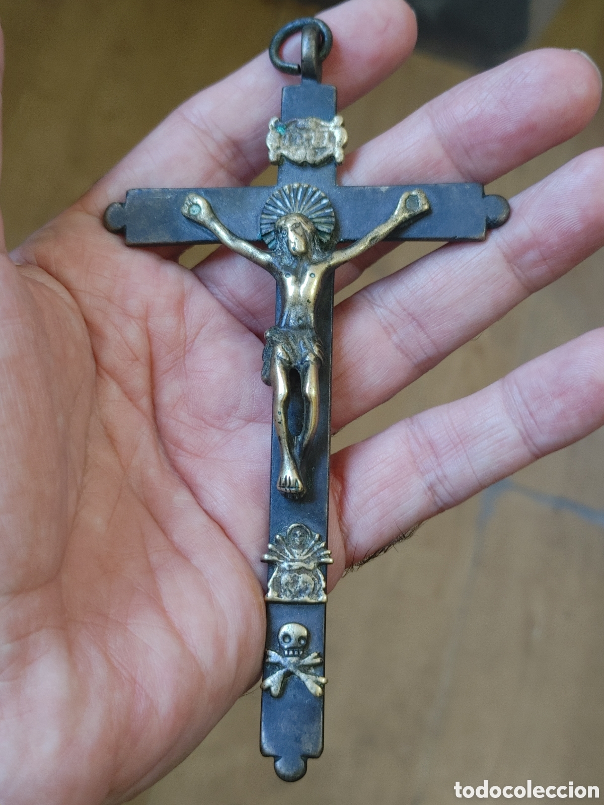 Antig&uuml;edades: Cristo en bronce. S. XVIII. - Foto 4