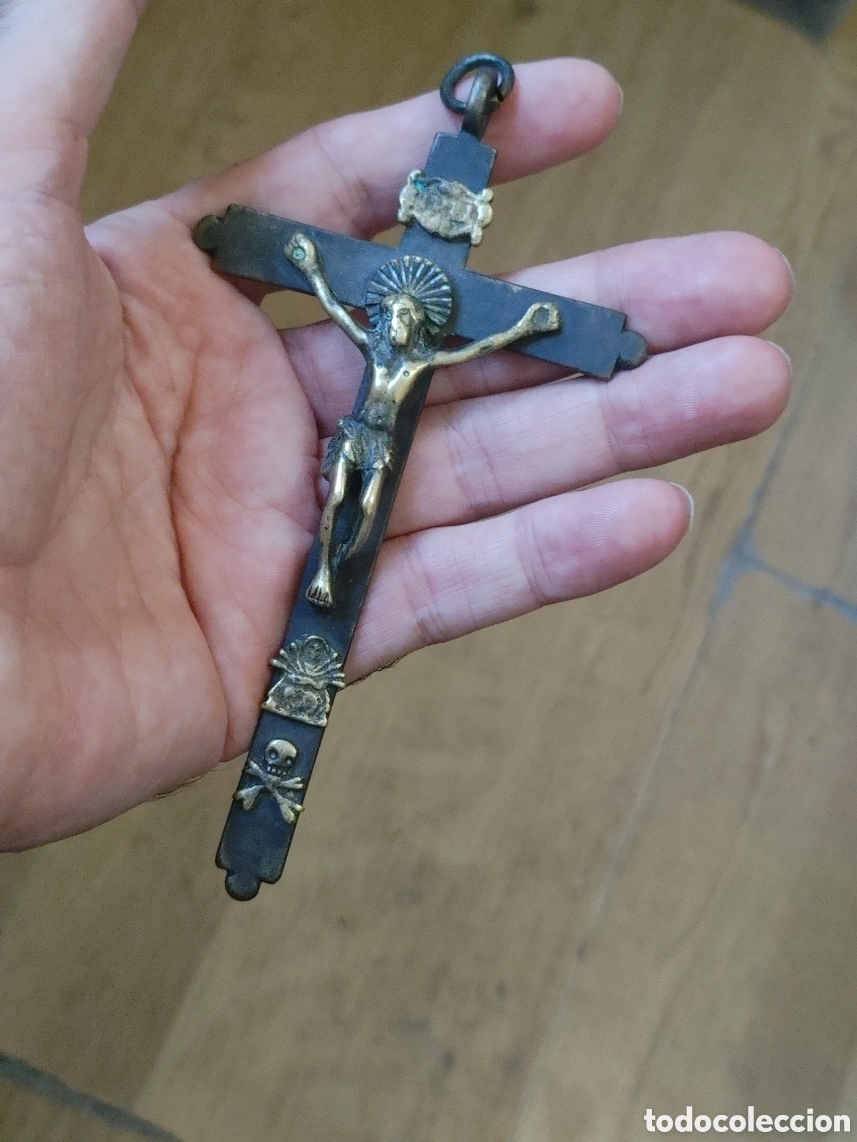 Antig&uuml;edades: Cristo en bronce. S. XVIII. - Foto 1