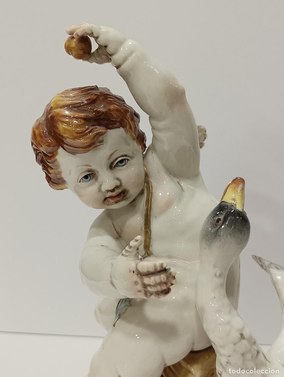 Antig&uuml;edades: ANGELOTE PORCELANA ALGORA CON OCA - Foto 3