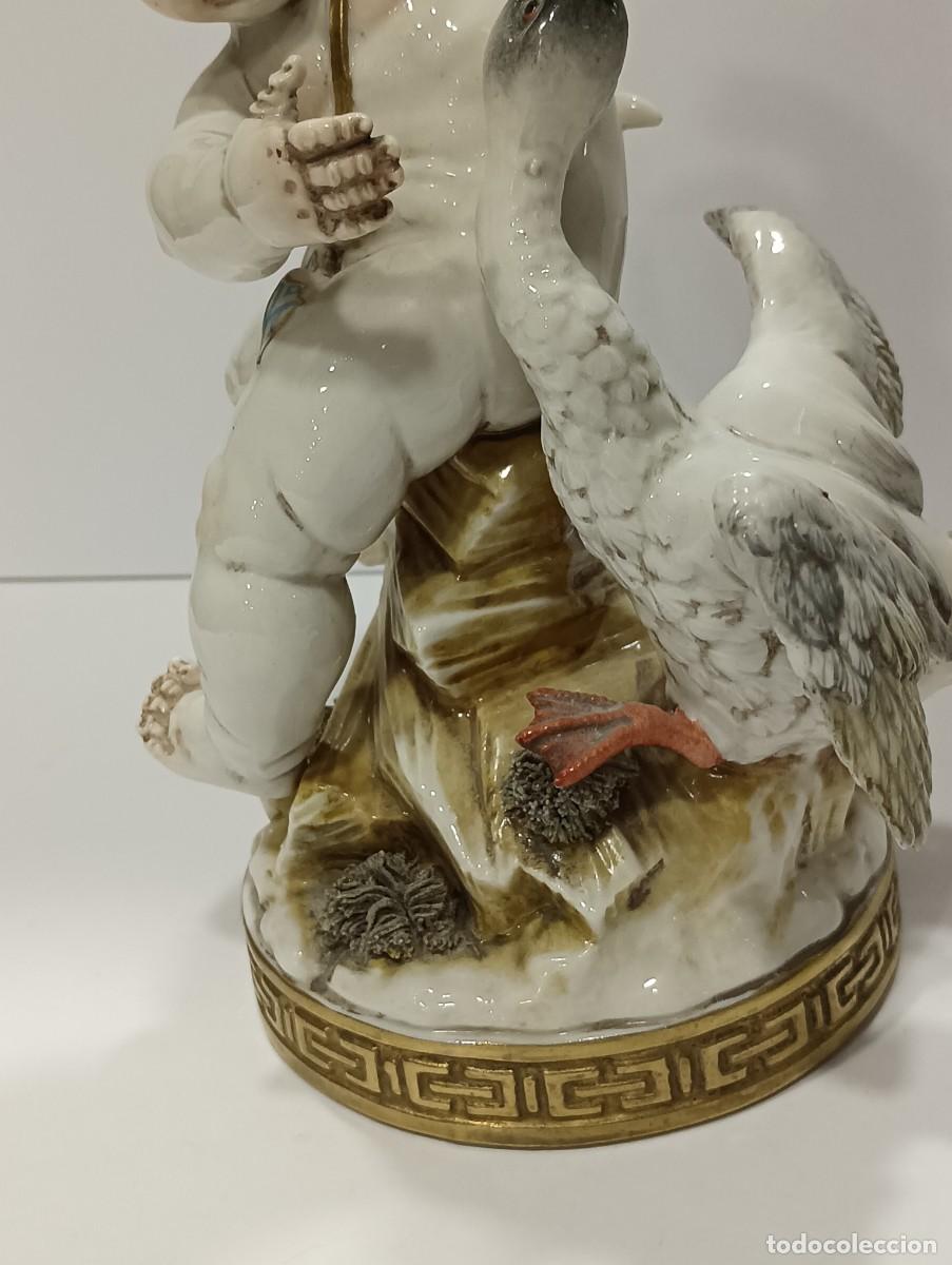 Antig&uuml;edades: ANGELOTE PORCELANA ALGORA CON OCA - Foto 4