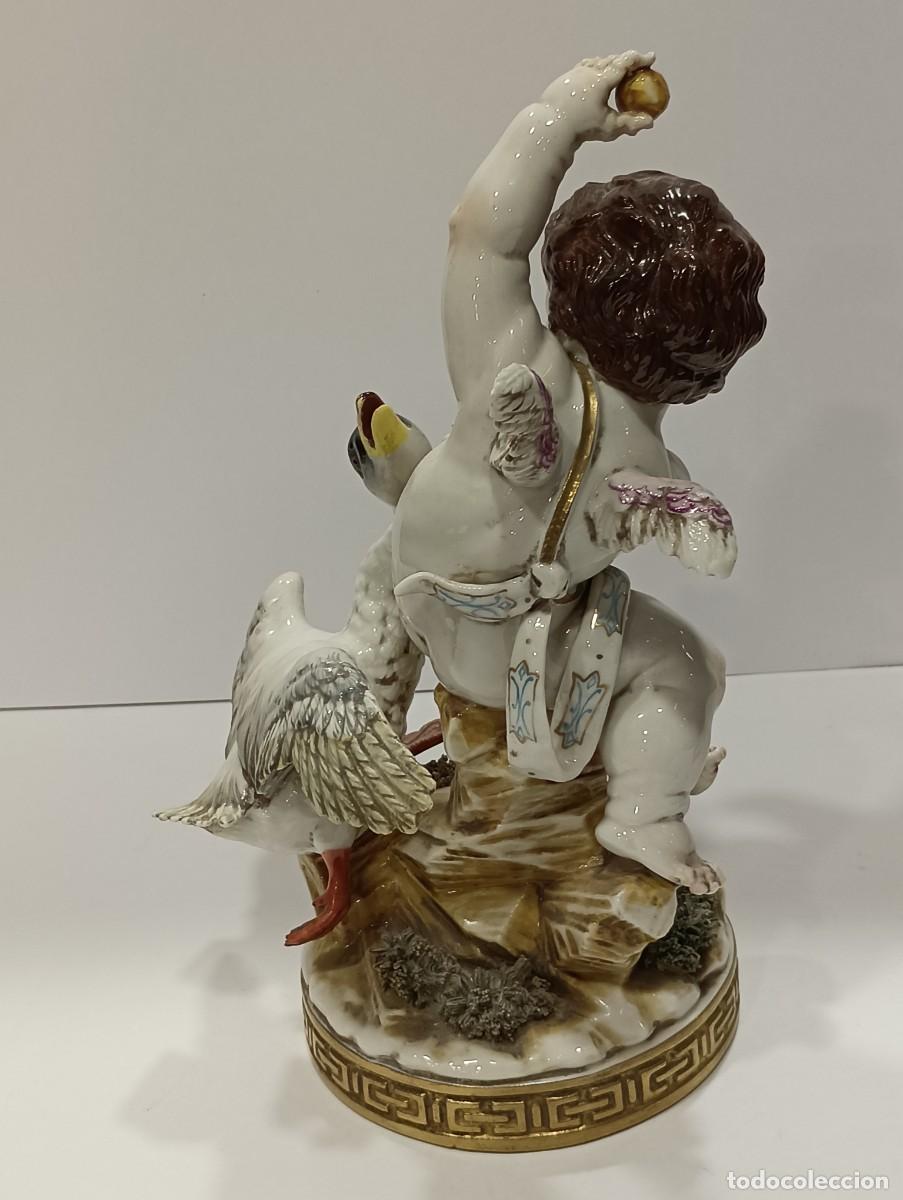 Antig&uuml;edades: ANGELOTE PORCELANA ALGORA CON OCA - Foto 6
