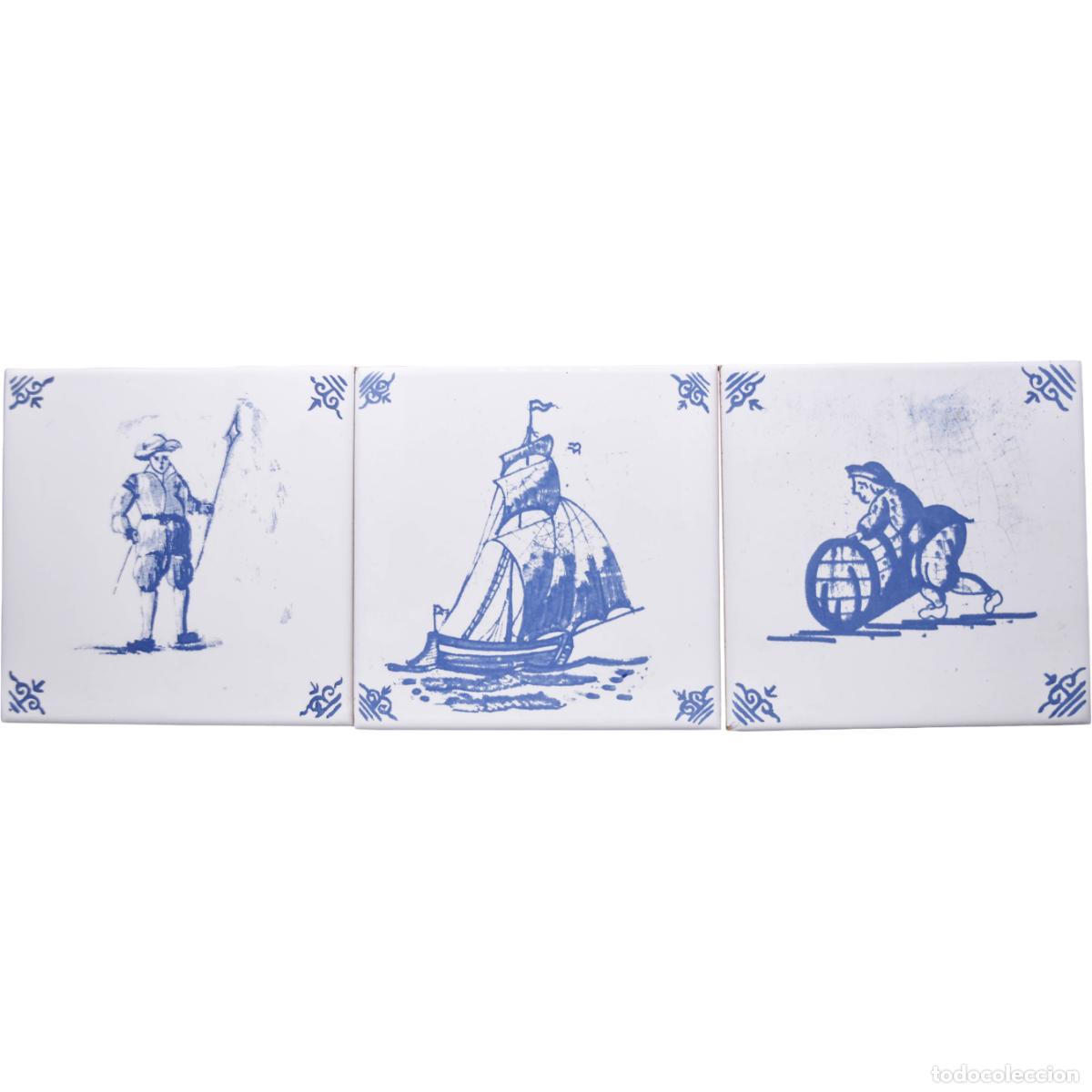 Antig&uuml;edades: Azulejos antiguos pintados - Foto 1