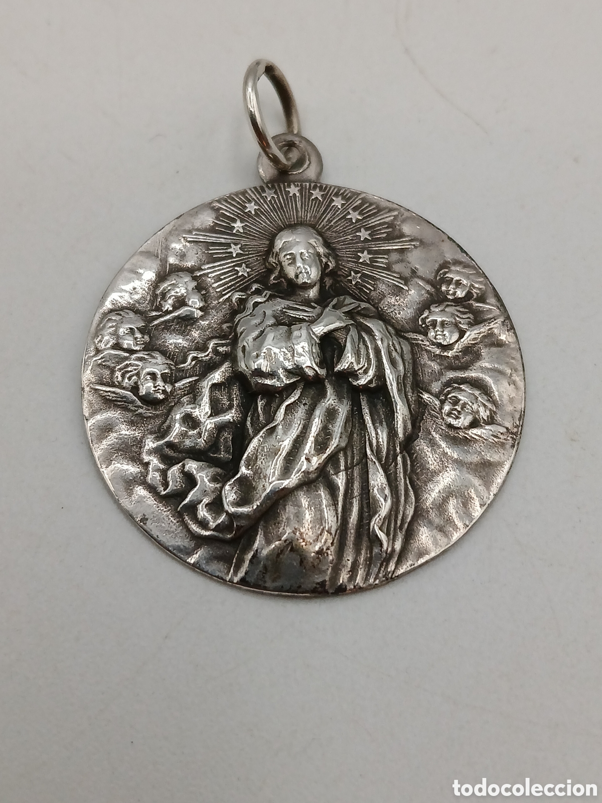 Antig&uuml;edades: Antigua medalla religiosa plata - Foto 2