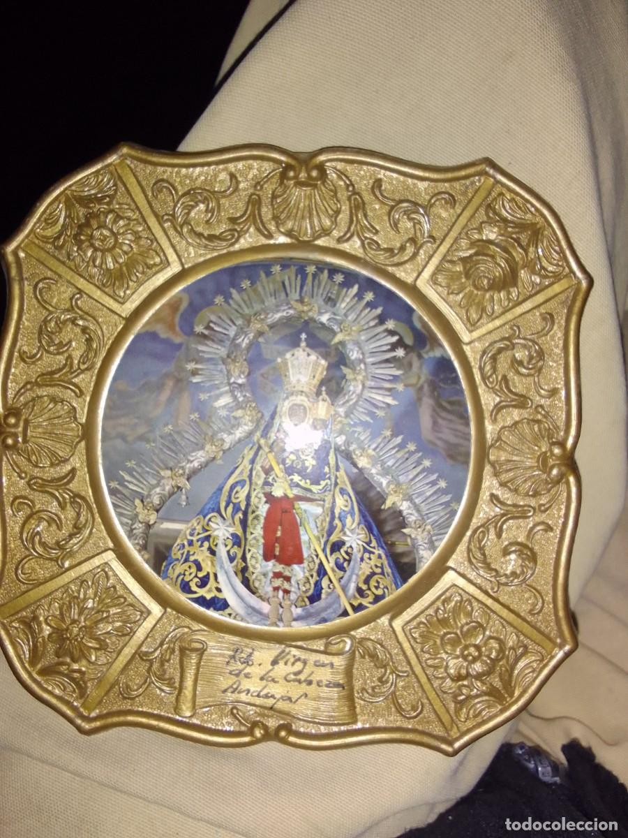 Antig&uuml;edades: Plato de la virgen de la cabeza,resina - Foto 1