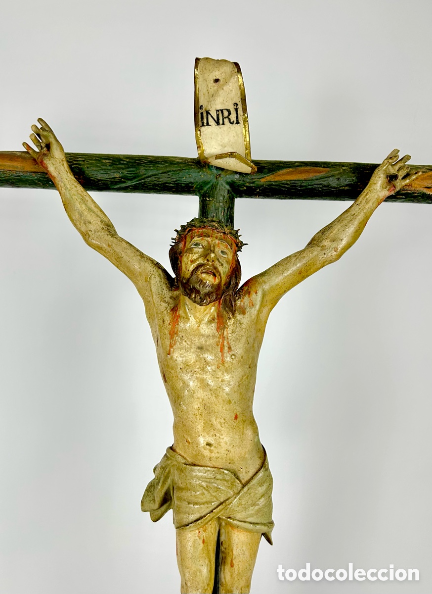 Antig&uuml;edades: Gran Cristo crucificado madera 1775&ndash;1850. - Foto 4