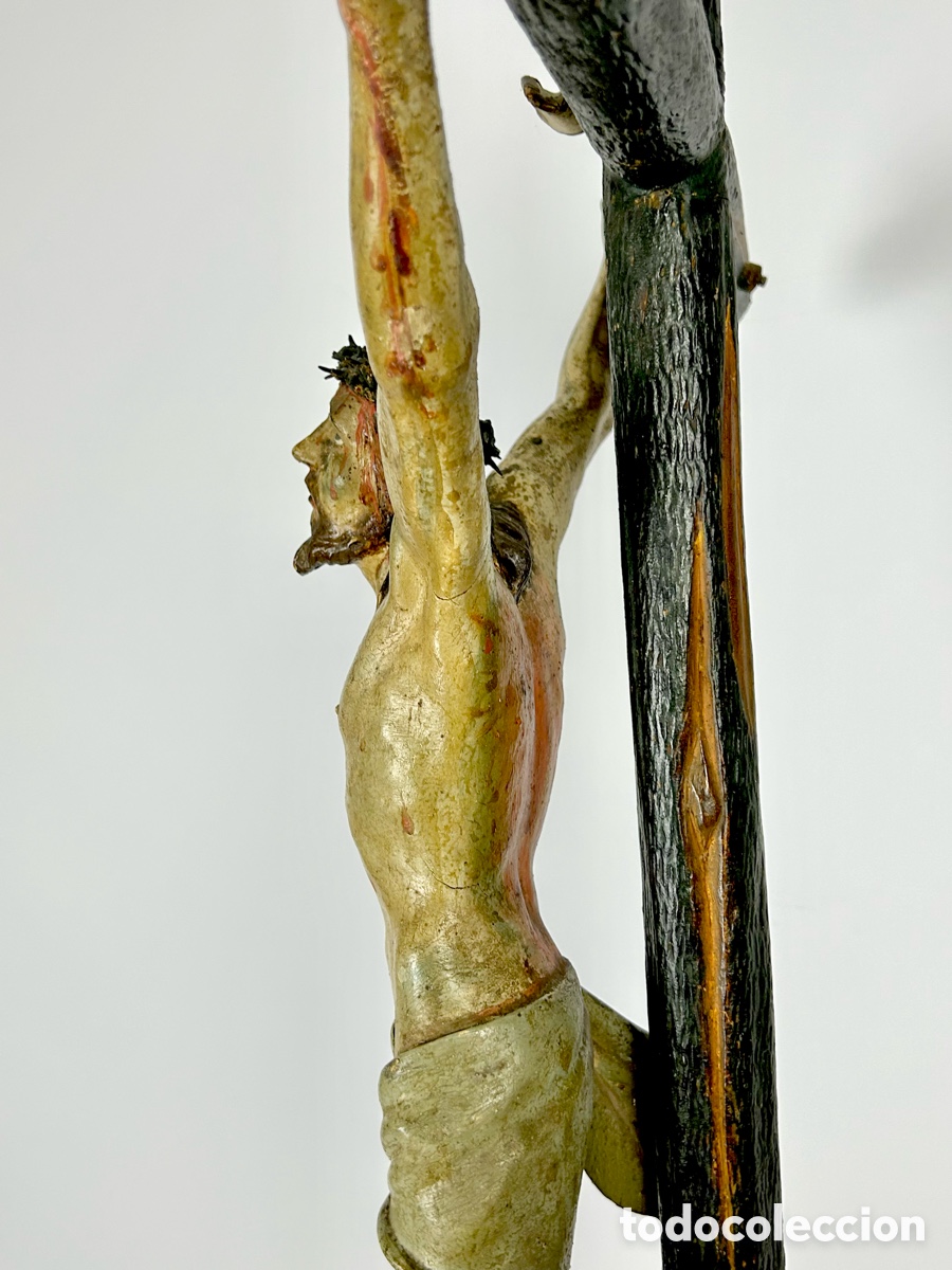 Antig&uuml;edades: Gran Cristo crucificado madera 1775&ndash;1850. - Foto 6