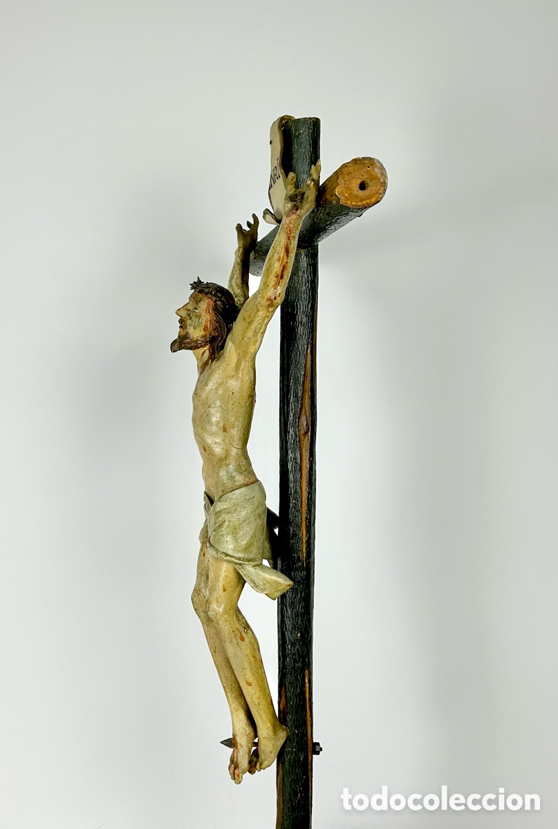 Antig&uuml;edades: Gran Cristo crucificado madera 1775&ndash;1850. - Foto 8