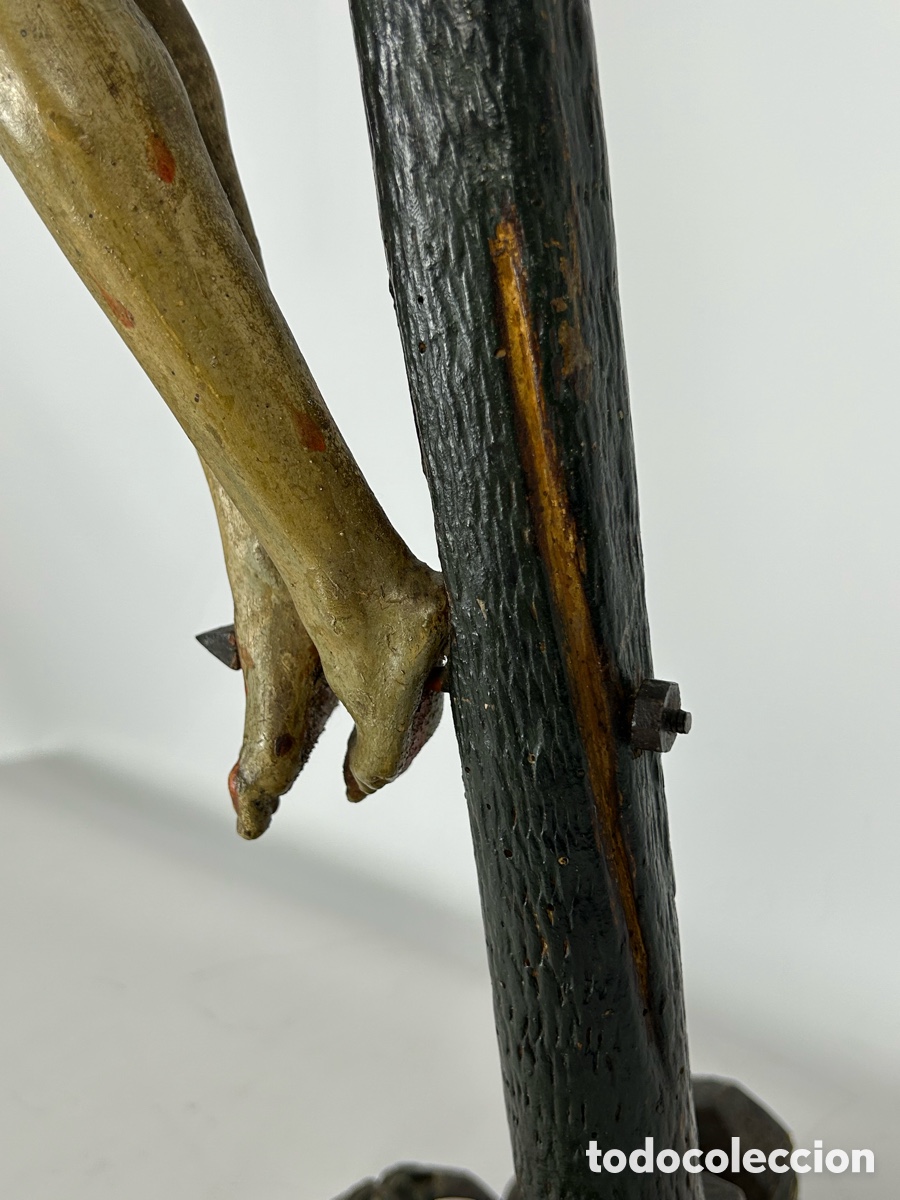 Antig&uuml;edades: Gran Cristo crucificado madera 1775&ndash;1850. - Foto 10