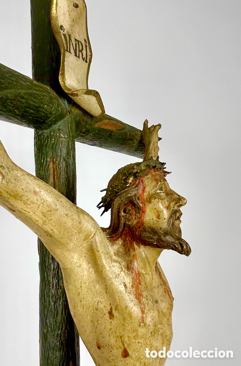 Antig&uuml;edades: Gran Cristo crucificado madera 1775&ndash;1850. - Foto 15