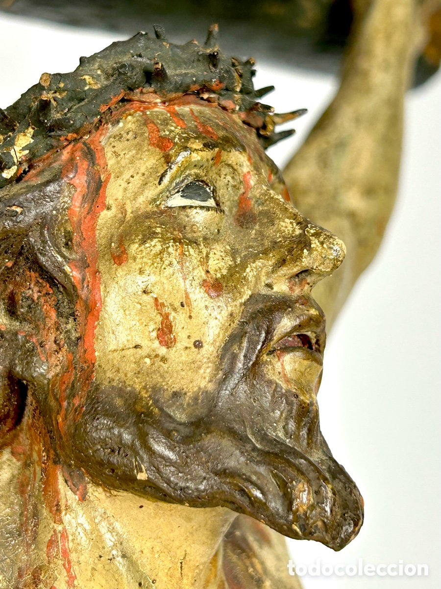 Antig&uuml;edades: Gran Cristo crucificado madera 1775&ndash;1850. - Foto 16