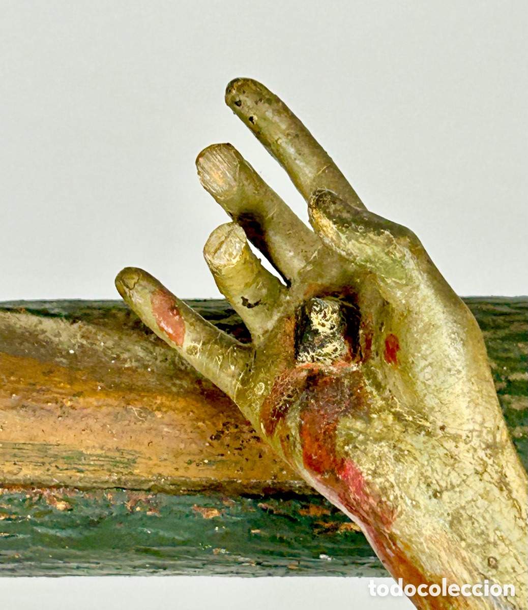 Antig&uuml;edades: Gran Cristo crucificado madera 1775&ndash;1850. - Foto 23
