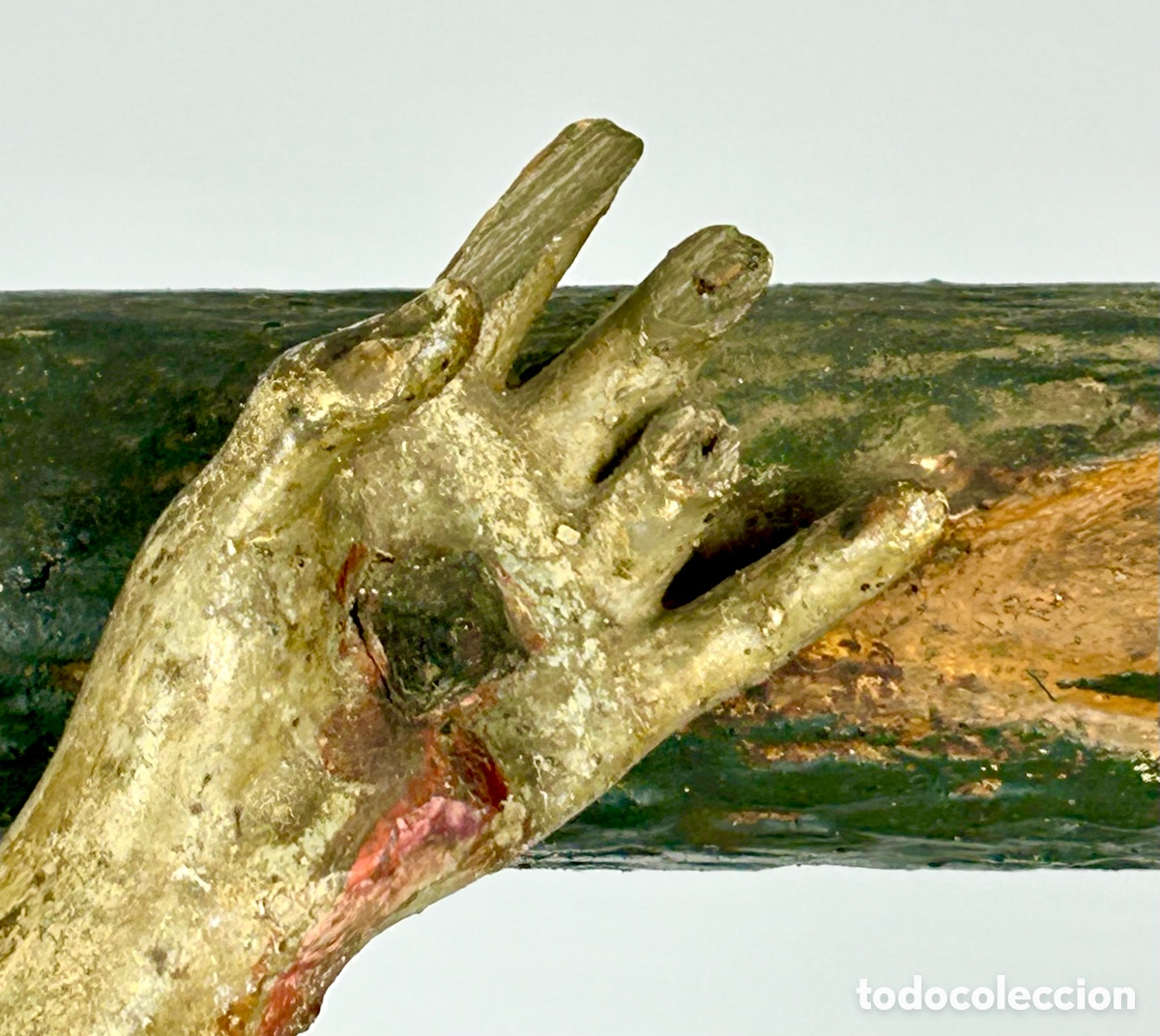 Antig&uuml;edades: Gran Cristo crucificado madera 1775&ndash;1850. - Foto 24