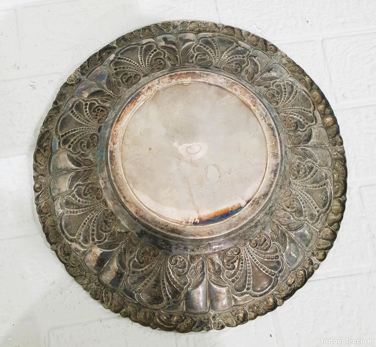 Antig&uuml;edades: Panera bandeja plateada S.XIX - Foto 3