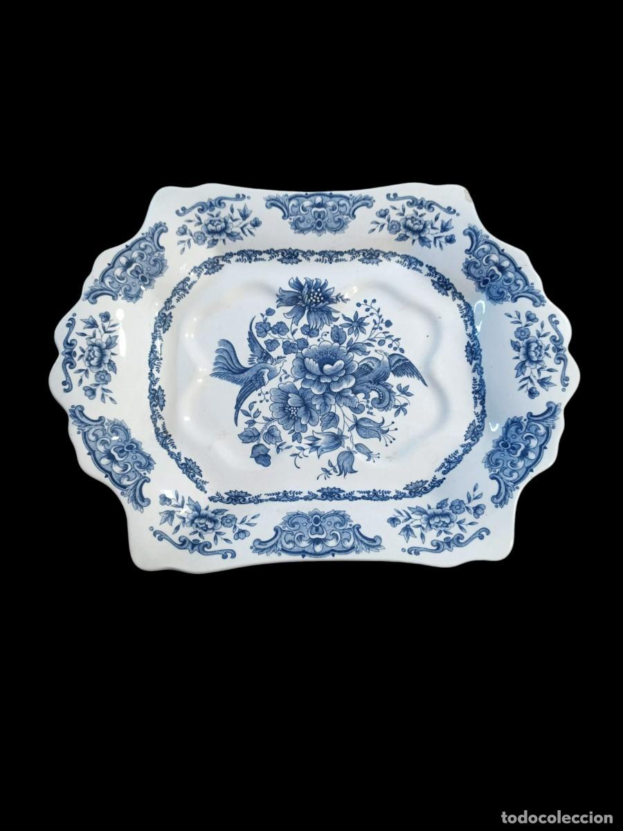Antig&uuml;edades: GRAN SOPERA EN AZUL , CON PLATO Y TAPA - Foto 3