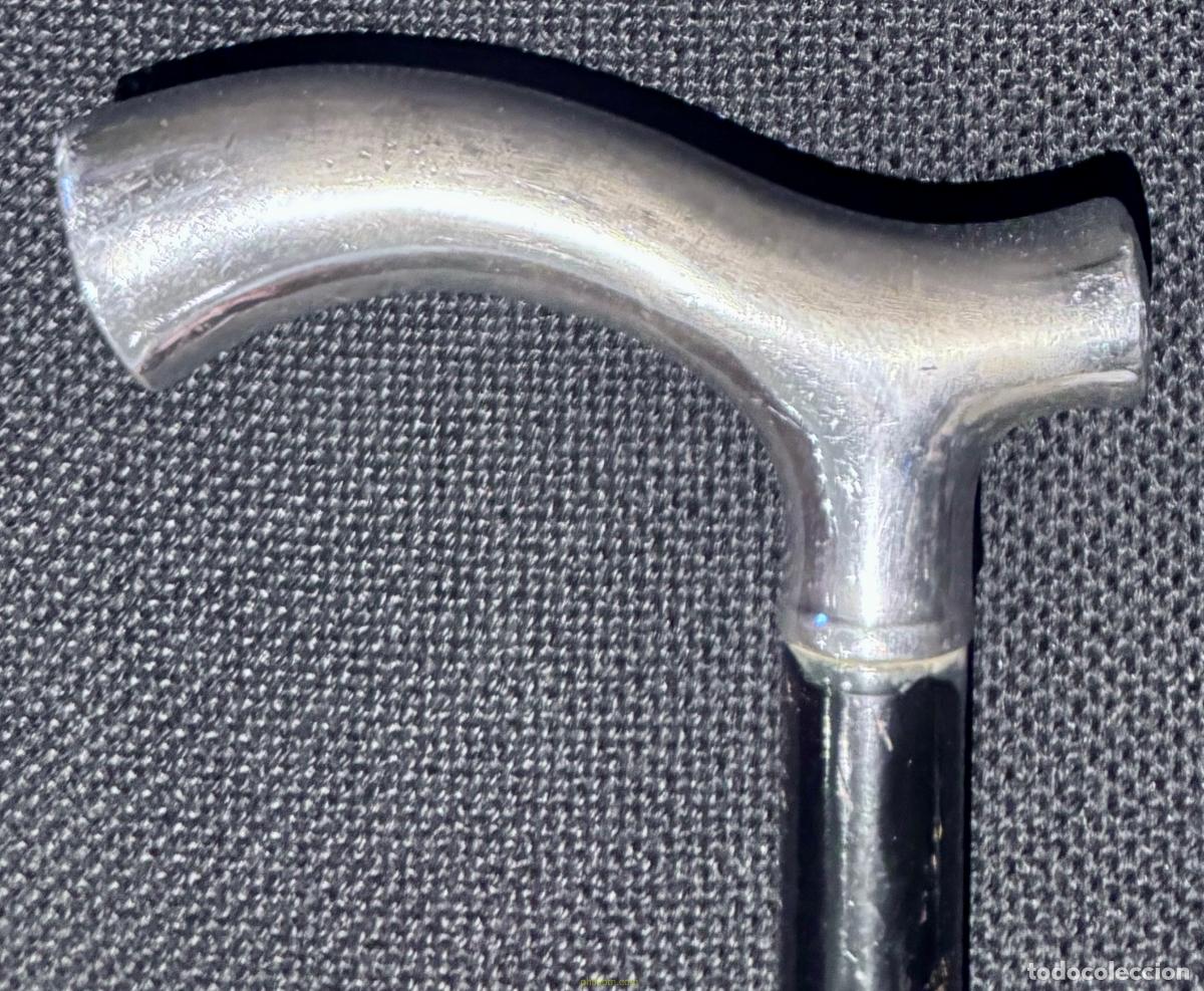 Antig&uuml;edades: BASTON EMPU&Ntilde;ADURA DE PLATA 81cm - Foto 2