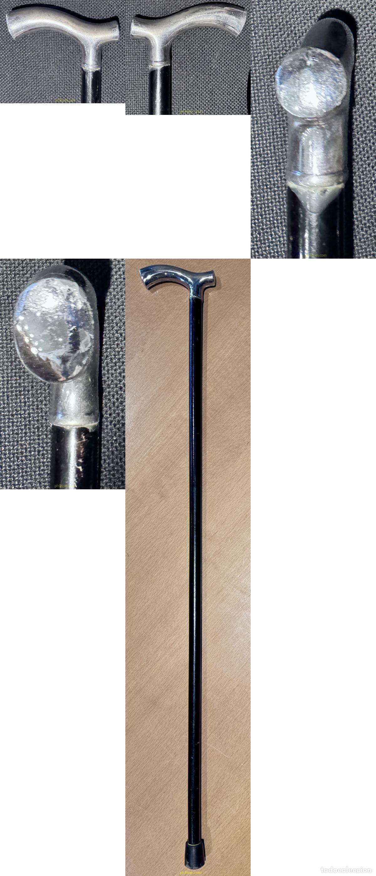 Antig&uuml;edades: BASTON EMPU&Ntilde;ADURA DE PLATA 81cm - Foto 1