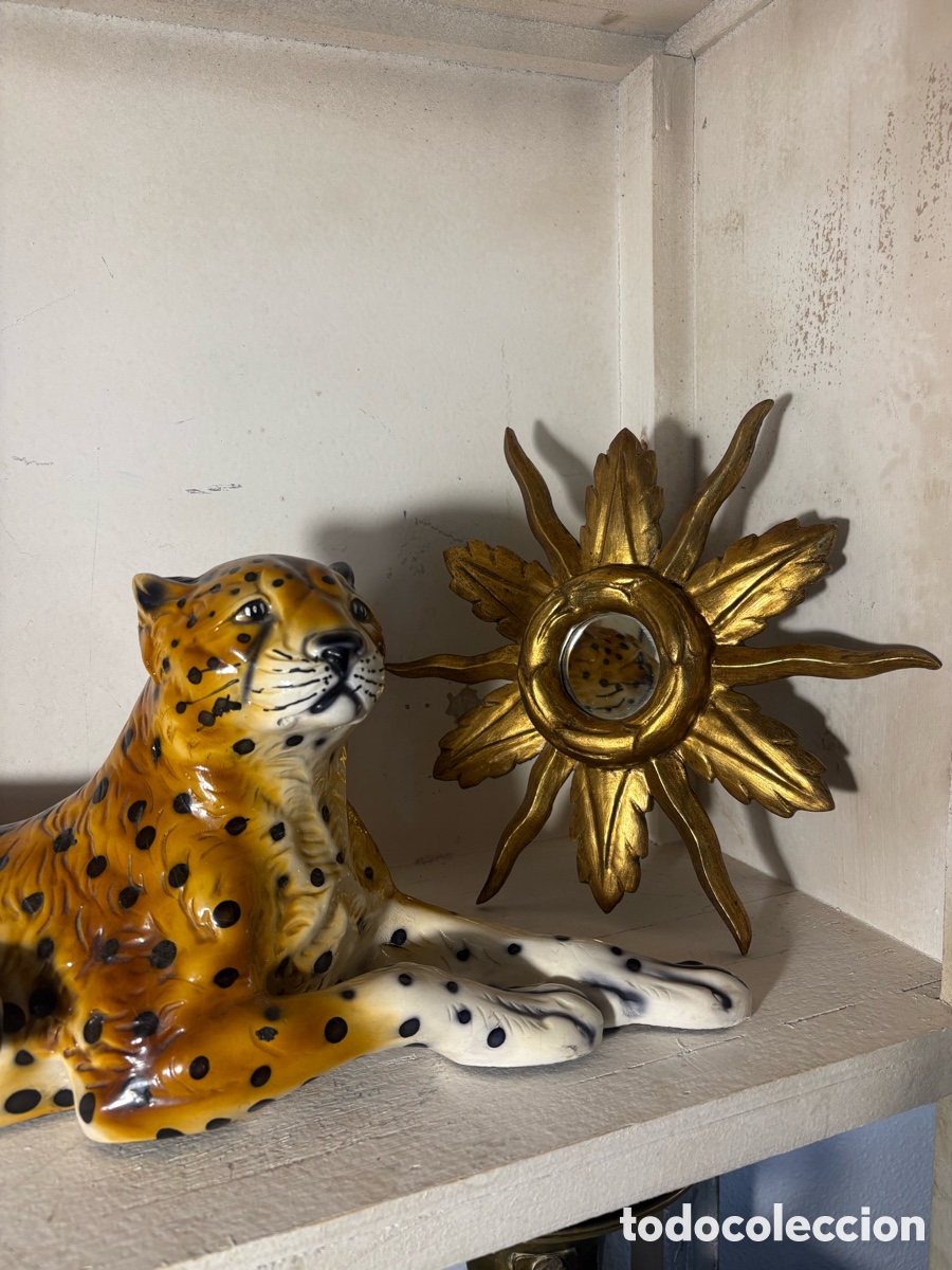 Antig&uuml;edades: ESPEJO SOL MADERA DORADA - Foto 4