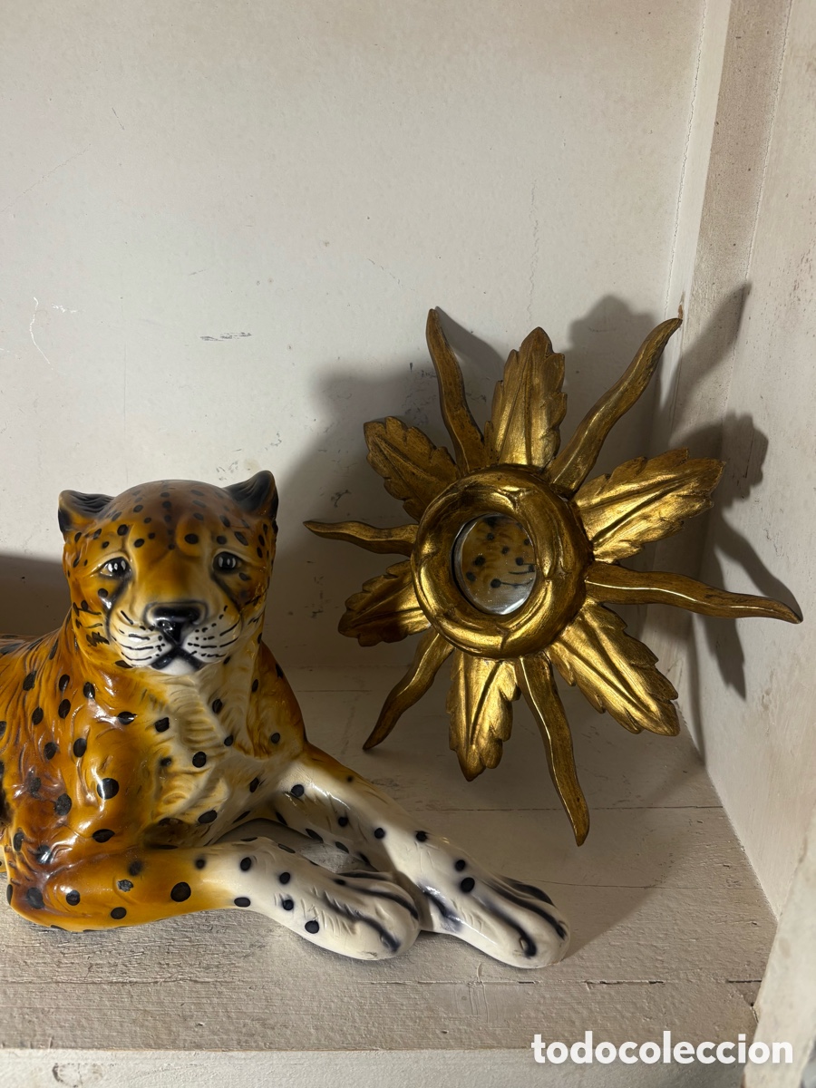 Antig&uuml;edades: ESPEJO SOL MADERA DORADA - Foto 5