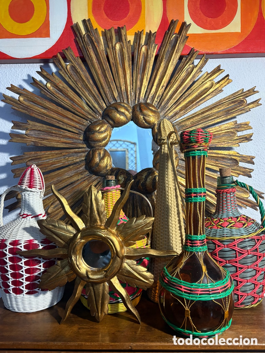 Antig&uuml;edades: ESPEJO SOL MADERA DORADA - Foto 8