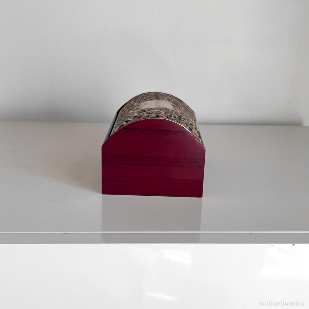 Antig&uuml;edades: CAJA DE MADERA CON TAPA DE PLATA DE LEY - Foto 3