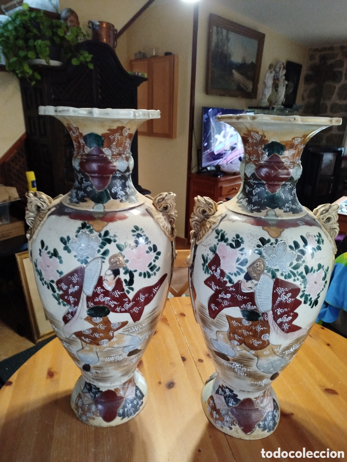 Antig&uuml;edades: Pareja jarrones de Satsuma. 80cm - Foto 2