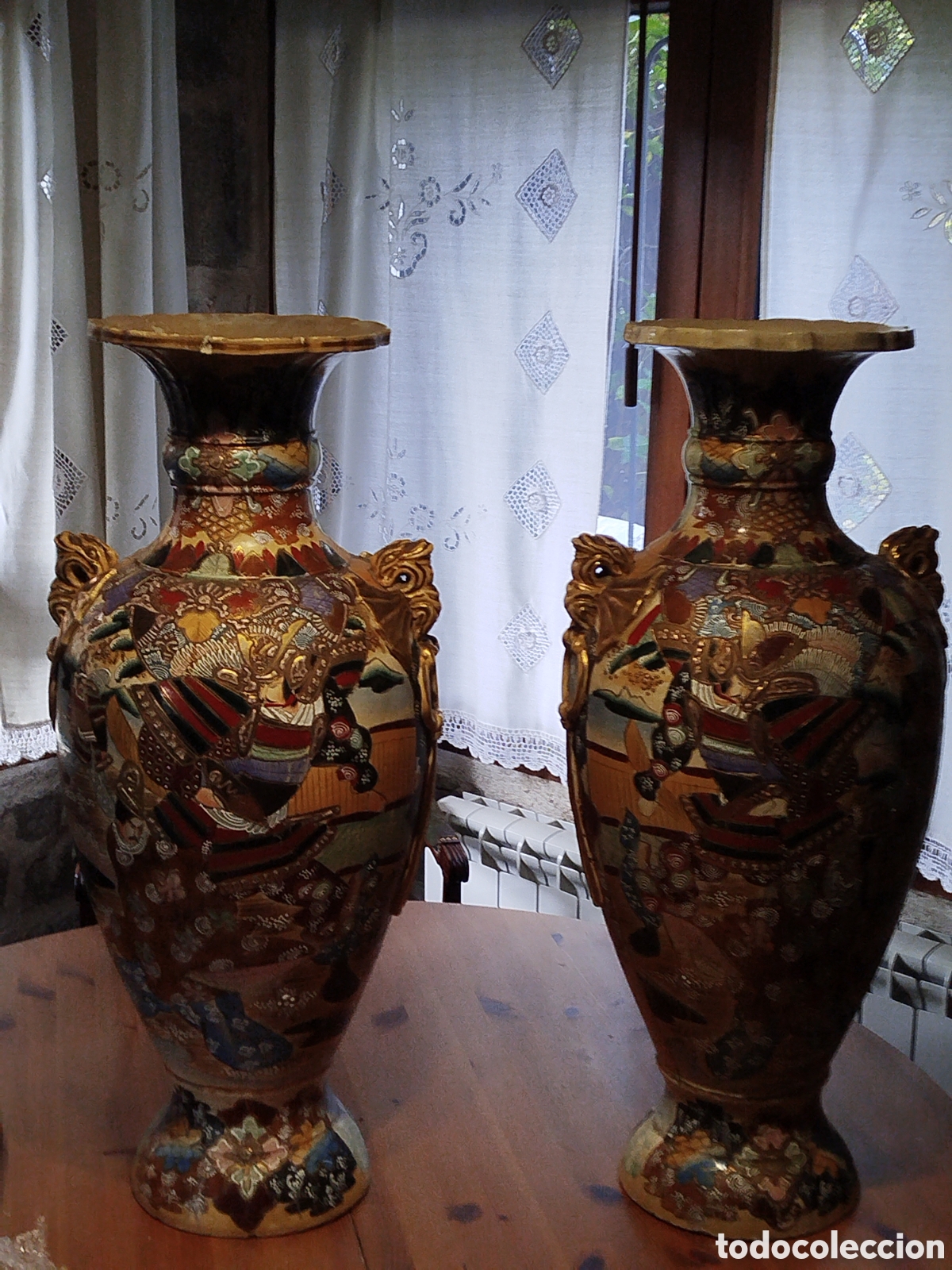 Antig&uuml;edades: Pareja jarrones de Satsuma. 80cm - Foto 1