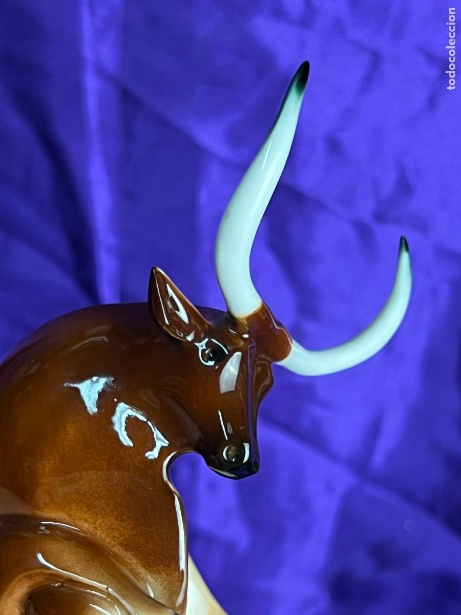 Antig&uuml;edades: PRECIOSO TORO DE PROCELANA DE ALGORA - Foto 5