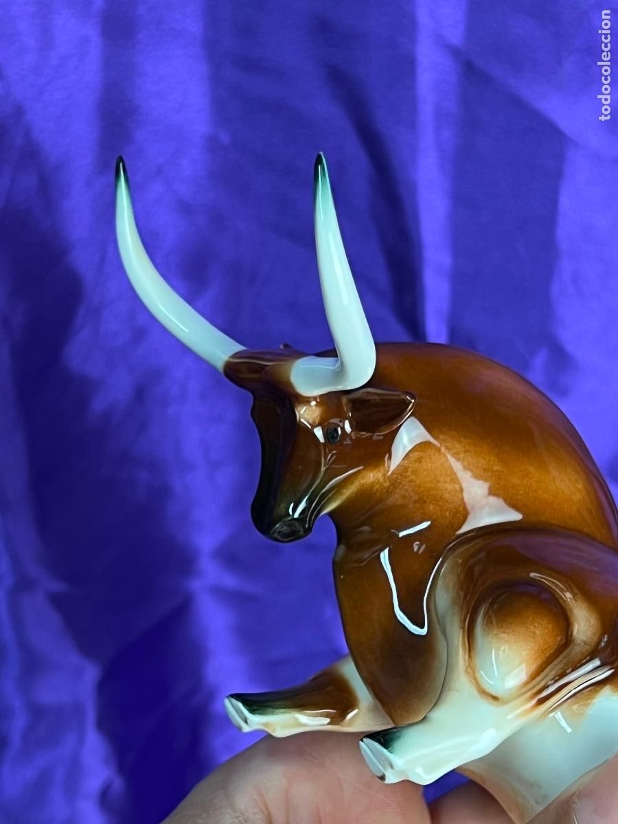 Antig&uuml;edades: PRECIOSO TORO DE PROCELANA DE ALGORA - Foto 7