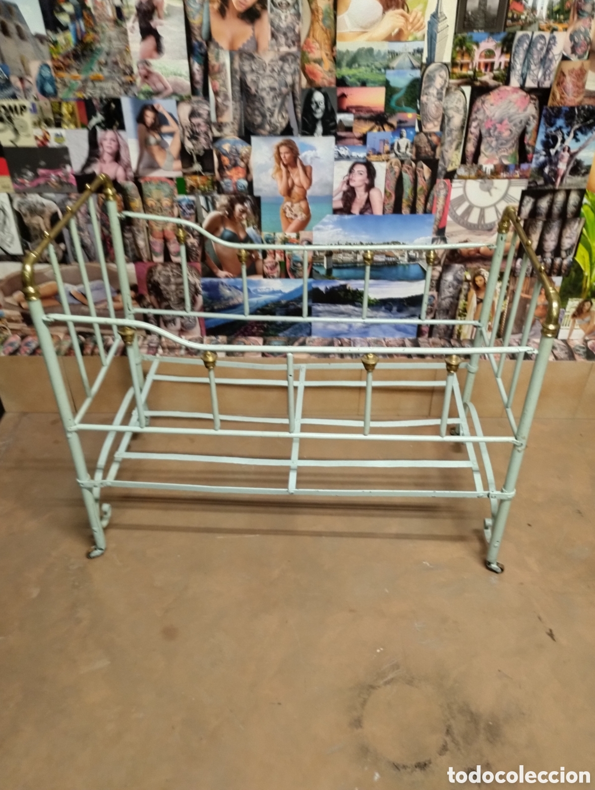 Antig&uuml;edades: Antigua cuna de hierro y bronce. ( No envio). - Foto 6