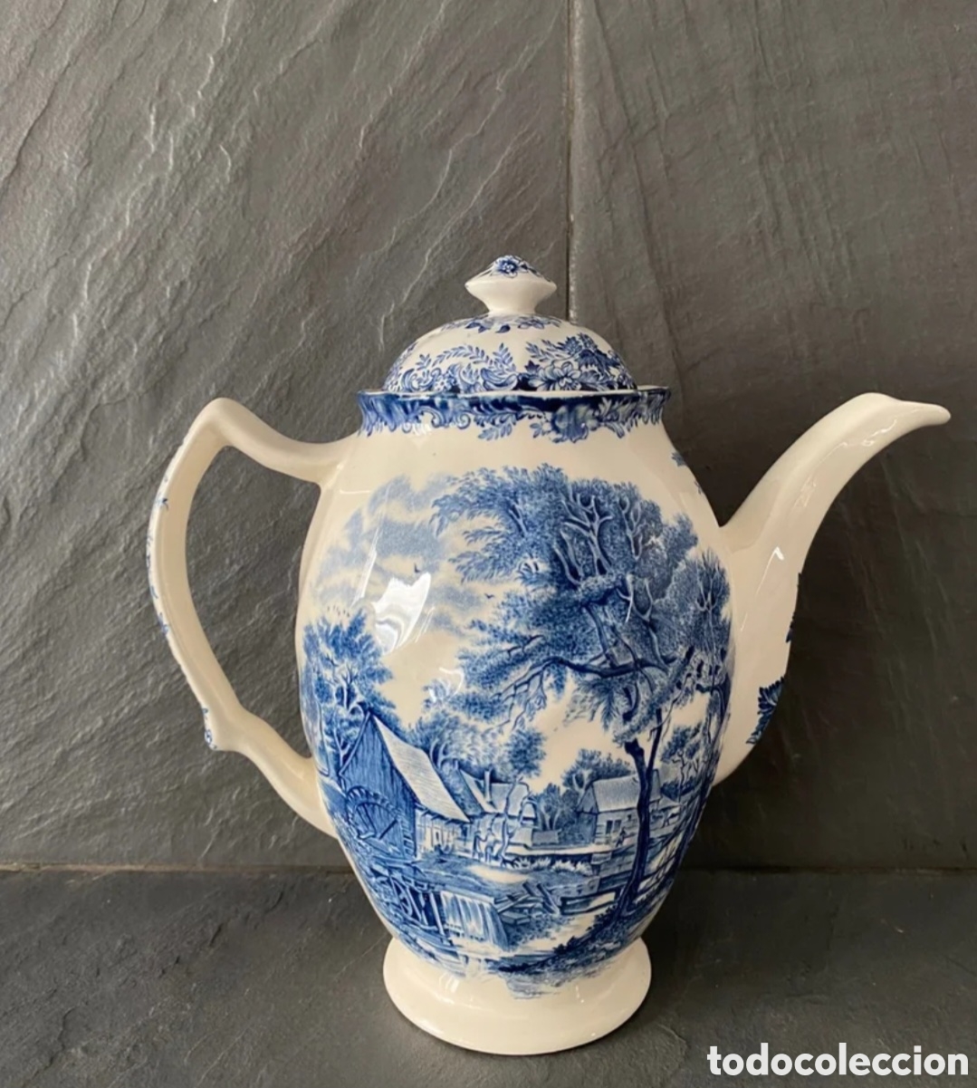 Antig&uuml;edades: Tetera Johnson Bros Mill Stream azul - Foto 1