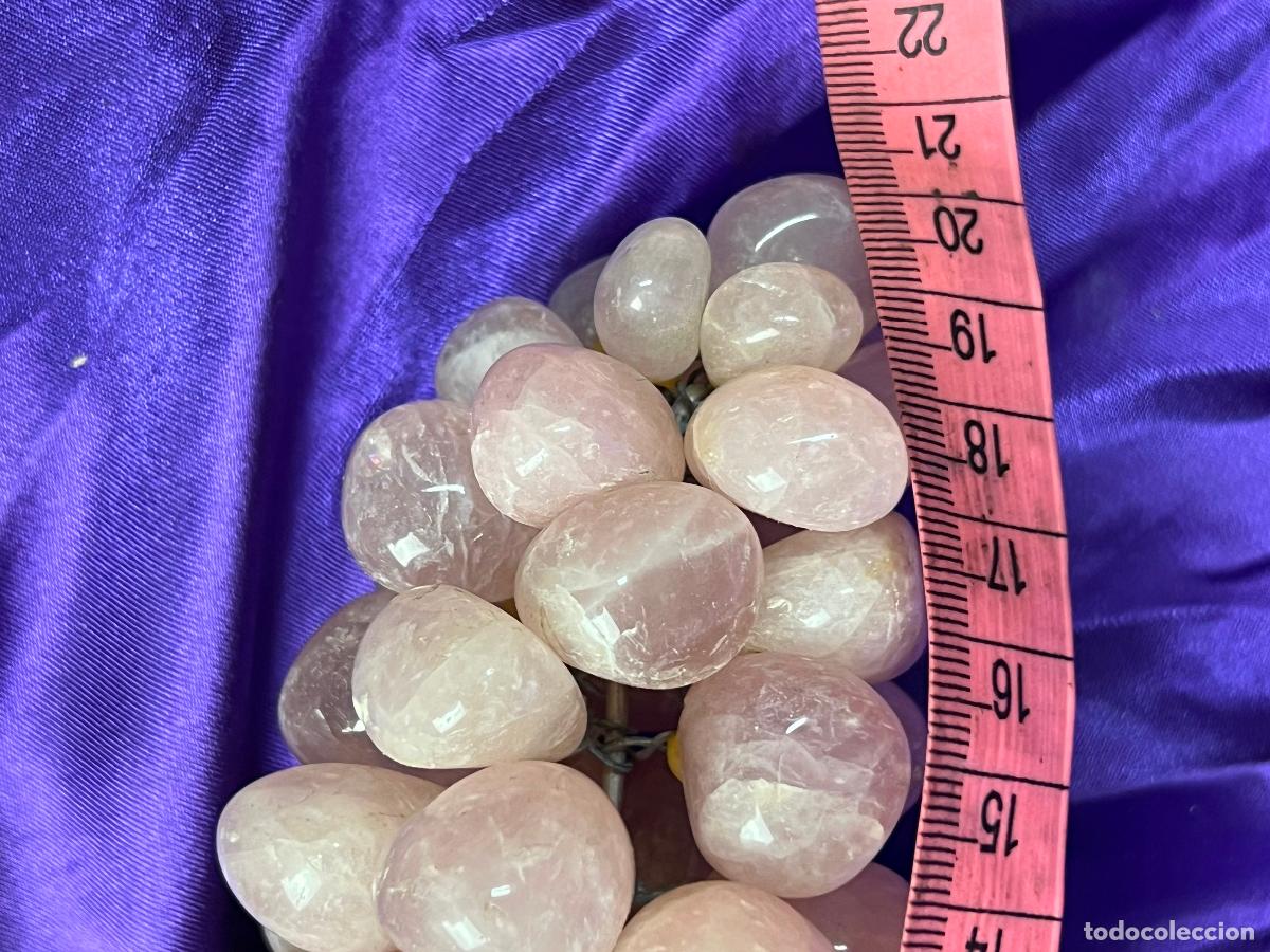 Antig&uuml;edades: ESPECTACULAR RACIMO DE UVAS EN CUARZO ROSA - Foto 10