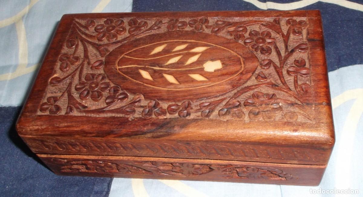 Antig&uuml;edades: caja artesania de madera de la india - Foto 3