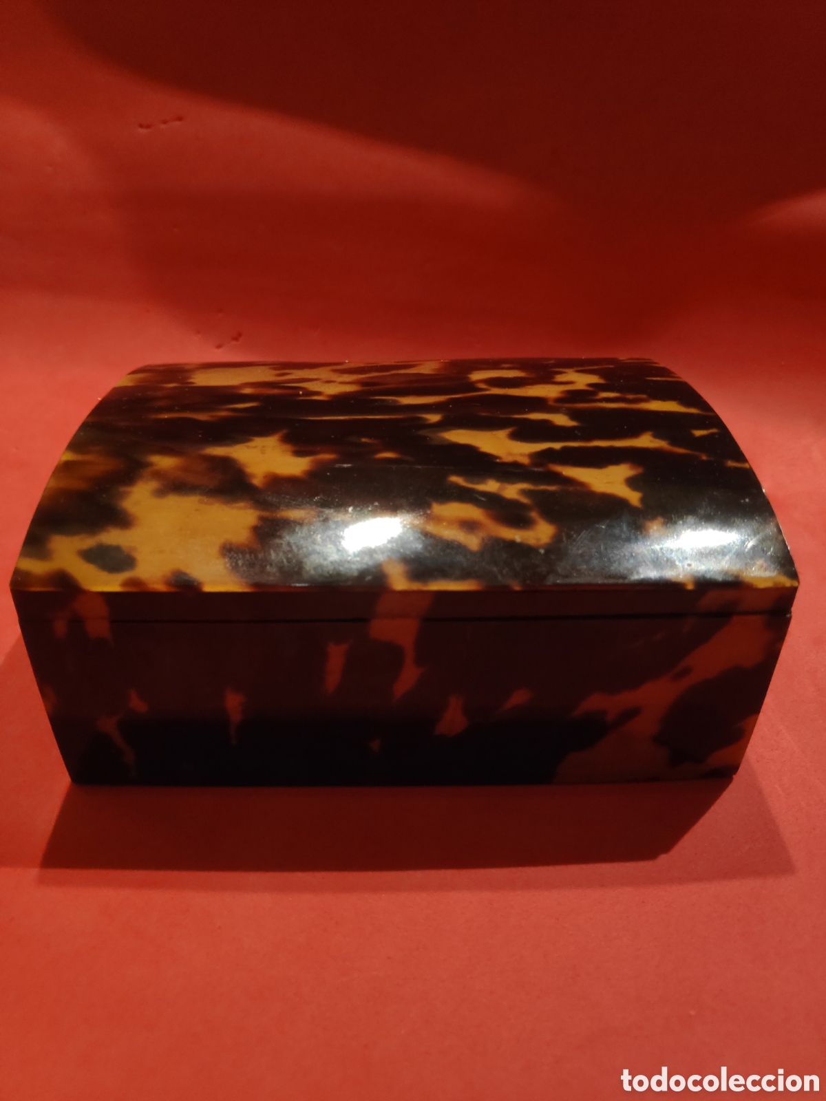 Antig&uuml;edades: Caja rectangular en carey y madera - Foto 2