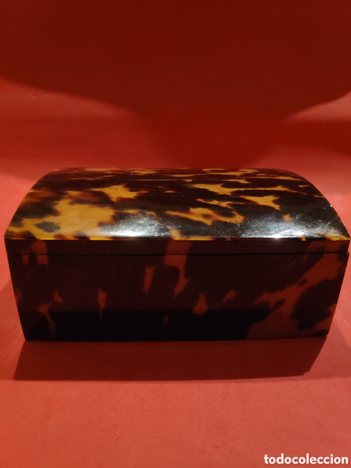 Antig&uuml;edades: Caja rectangular en carey y madera - Foto 4