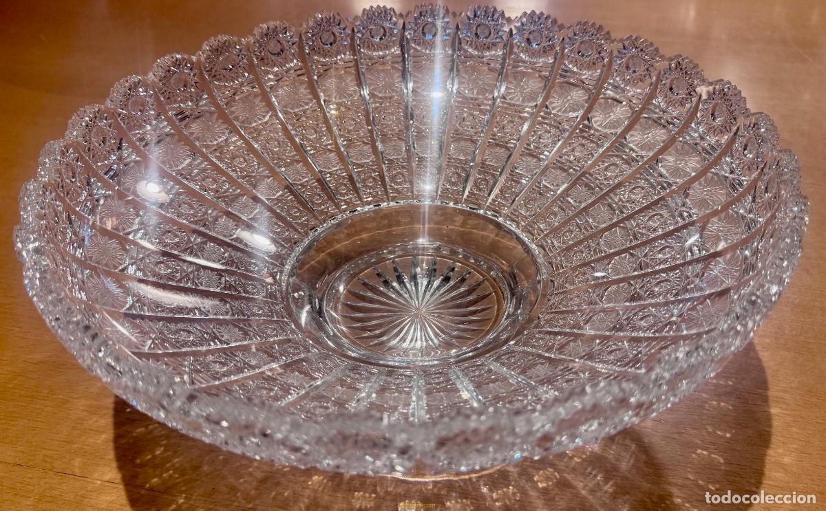 Oggetti Antichi: CENTRO DE CRISTAL TALLADO 33cm X 13cm